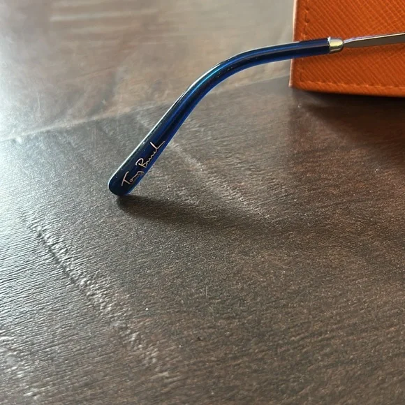 Tory Burch GLORIA PILOT SUNGLASSES Silver Blue aviators - Picture 5 of 8